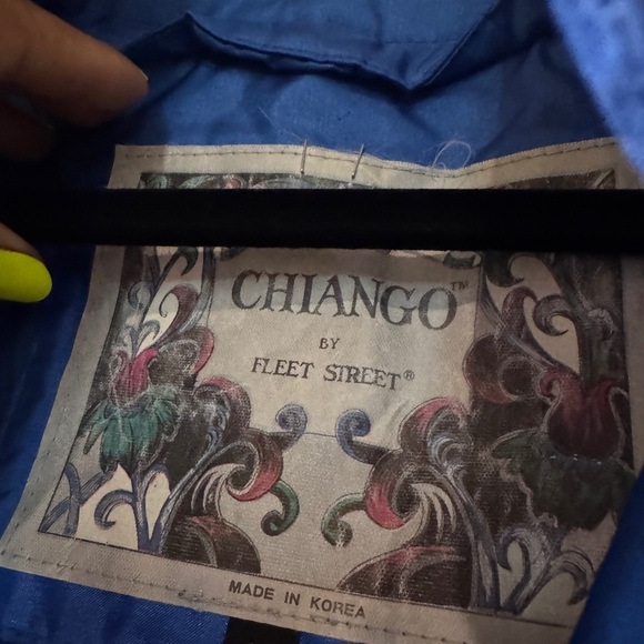 VTG Chiango by Fleet Street Electric Blue Trench Coat Quilted Insulated Liner - Picture 8 of 13